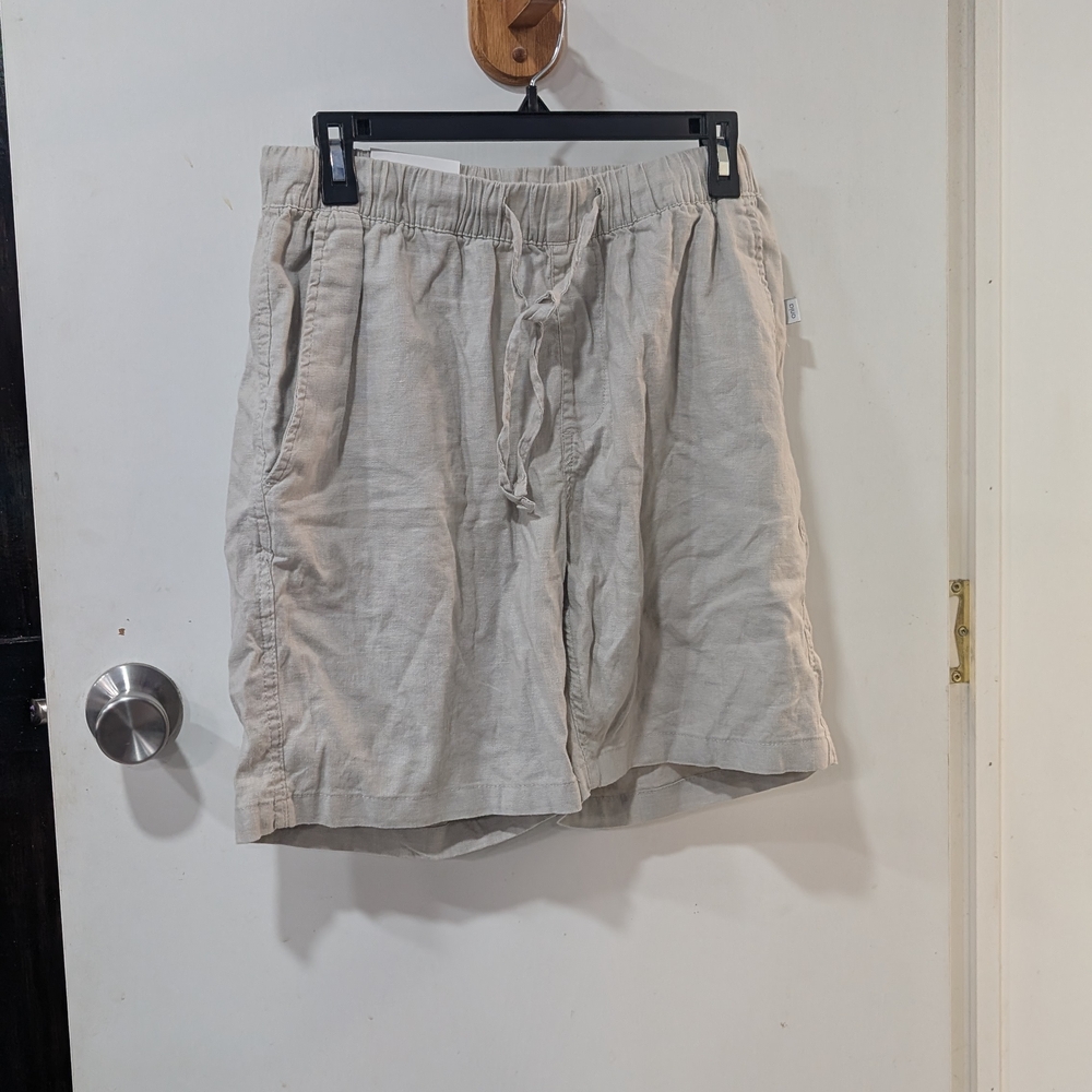 Onia Men's Flat Front Linen Shorts - Cream